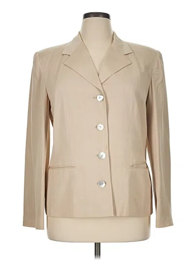 Pre-owned Talbots Silk Blazer Jacket In Tan