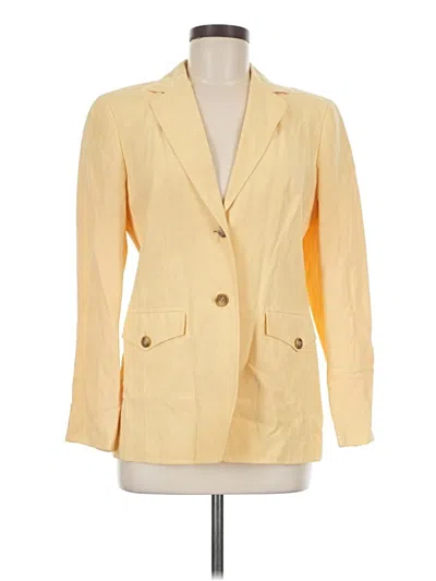 Pre-owned Talbots Silk Blazer Jacket In Yellow