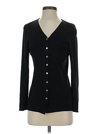 Pre-owned Talbots Silk Cardigan Sweater In Black