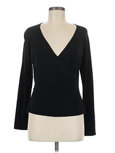 Pre-owned Talbots Silk Cardigan Sweater In Black