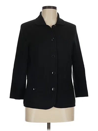 Pre-owned Talbots Silk Cardigan Sweater In Black