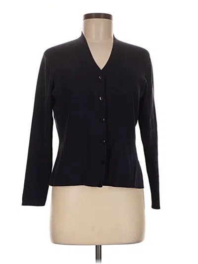 Pre-owned Talbots Silk Cardigan Sweater In Black