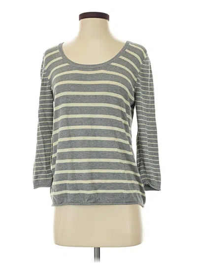 Pre-owned Talbots Silk Cardigan Sweater In Gray