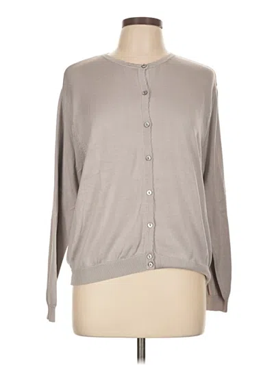 Pre-owned Talbots Silk Cardigan Sweater In Gray