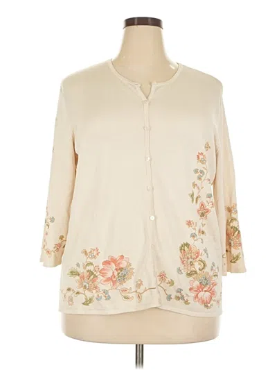Pre-owned Talbots Silk Cardigan Sweater In Ivory