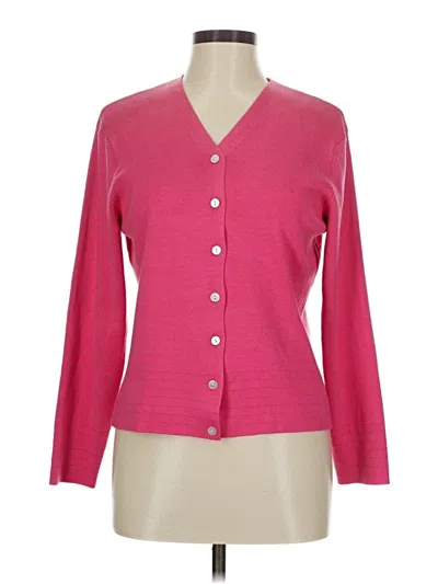 Pre-owned Talbots Silk Cardigan Sweater In Pink