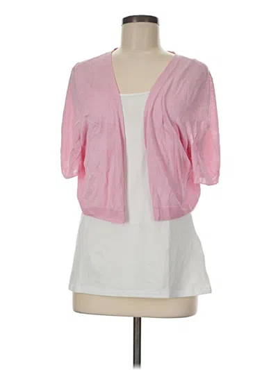 Pre-owned Talbots Silk Cardigan Sweater In Pink