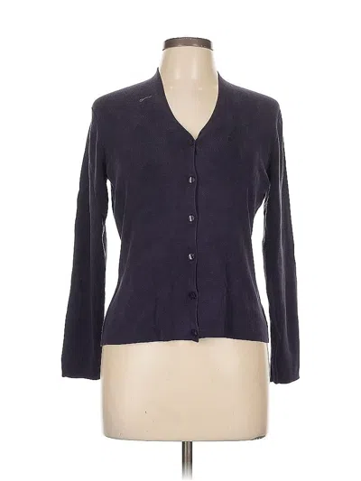 Pre-owned Talbots Silk Cardigan Sweater In Purple