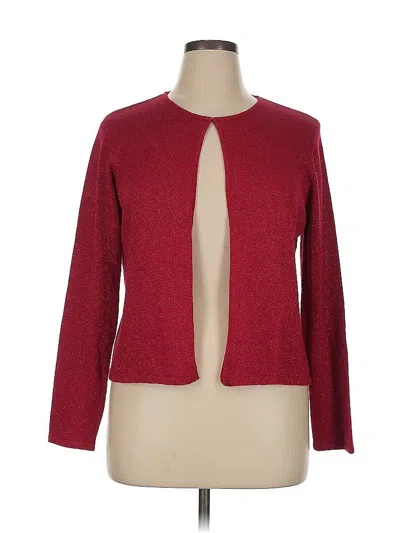 Pre-owned Talbots Silk Cardigan Sweater In Red