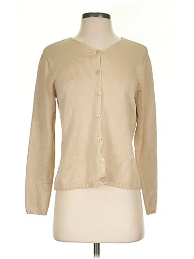Pre-owned Talbots Silk Cardigan Sweater In Tan