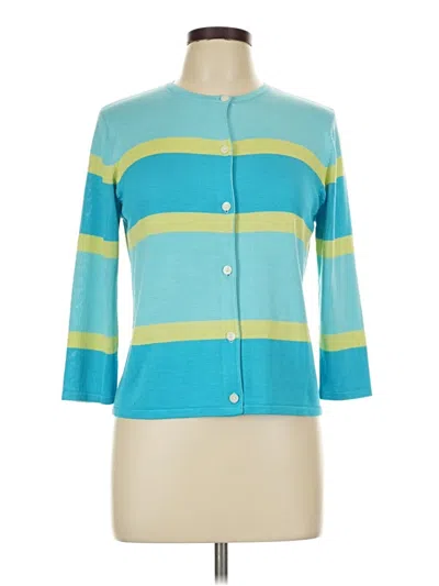 Pre-owned Talbots Silk Cardigan Sweater In Teal