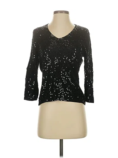 Pre-owned Talbots Silk Pullover Sweater In Black