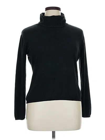 Pre-owned Talbots Silk Pullover Sweater In Black