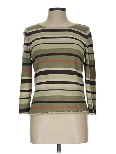 Pre-owned Talbots Silk Pullover Sweater In Green