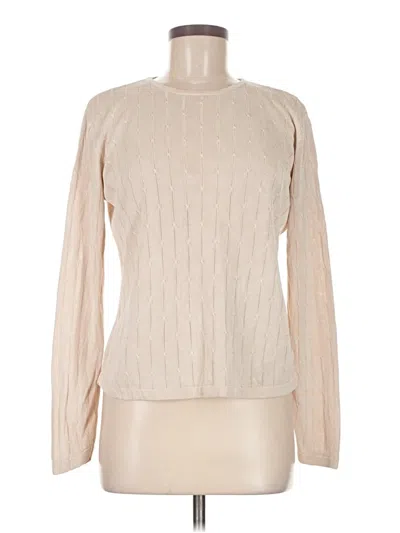 Pre-owned Talbots Silk Pullover Sweater In White