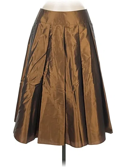 Pre-owned Talbots Silk Skirt In Brown