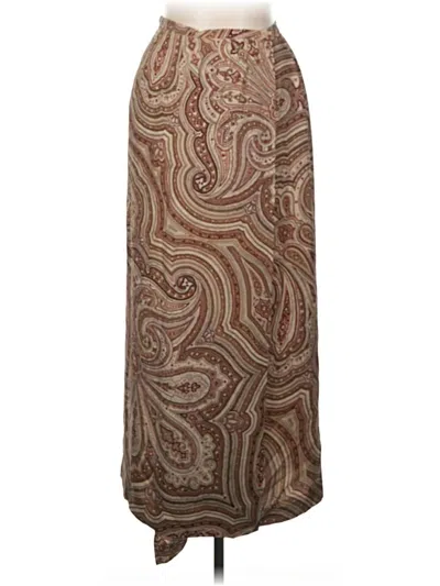 Pre-owned Talbots Silk Skirt In Brown