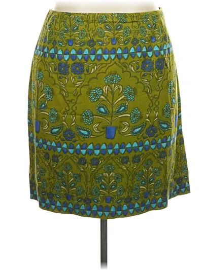Pre-owned Talbots Silk Skirt In Green