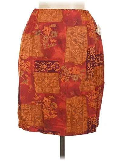 Talbots Silk Skirt In Orange