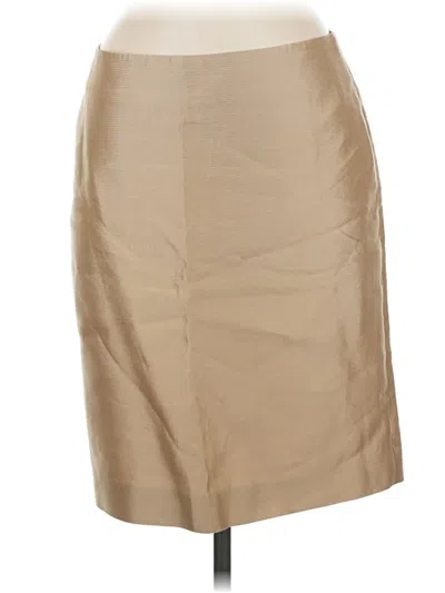 Pre-owned Talbots Silk Skirt In Tan
