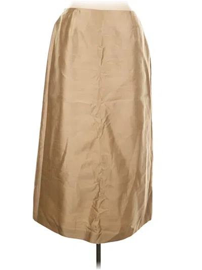 Pre-owned Talbots Silk Skirt In Tan