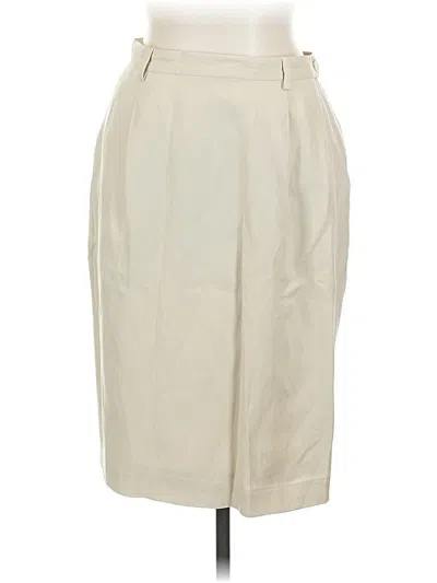 Pre-owned Talbots Silk Skirt In White