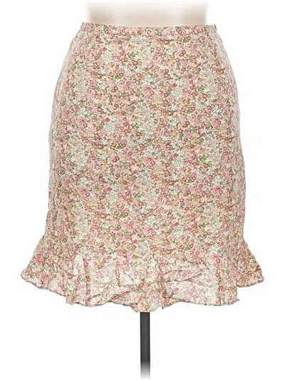 Pre-owned Talbots Silk Skirt In White