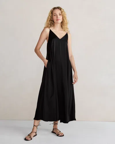 Talbots Silky Maxi Dress - Black - Medium