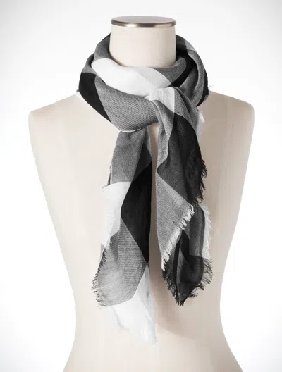 Talbots Singing Gingham Square Scarf - Black - 001