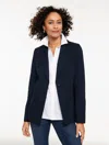 Talbots Single Button Twill Blazer - Blue - 2  In Blue