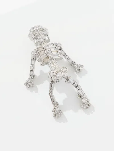 Talbots Skeleton Brooch - Clear Crystal/rhodium - 001  In Clear Crystal,rhodium