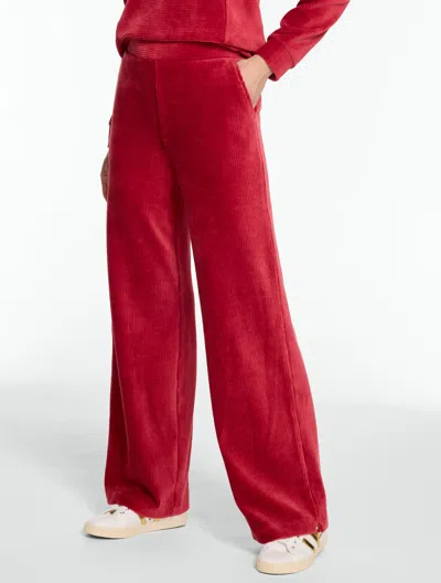 Talbots Sky Lounge Velour Wide Leg Pants - Karanda Red - Xs  In Brown