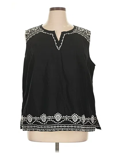 Pre-owned Talbots Sleeveless Blouse In Black