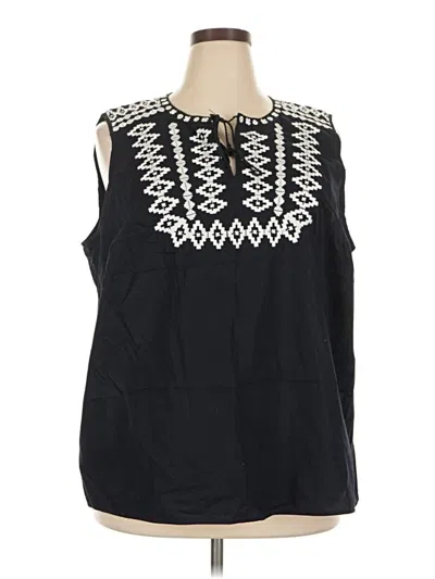 Pre-owned Talbots Sleeveless Blouse In Black