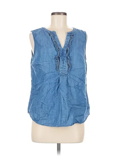 Pre-owned Talbots Sleeveless Blouse In Blue