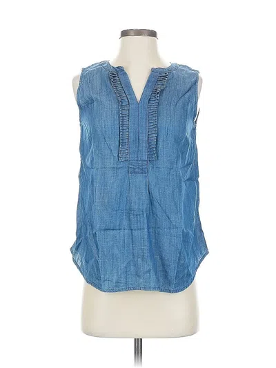 Pre-owned Talbots Sleeveless Blouse In Blue