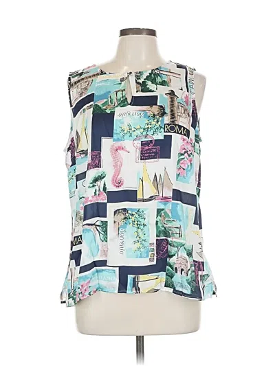 Pre-owned Talbots Sleeveless Blouse In Blue