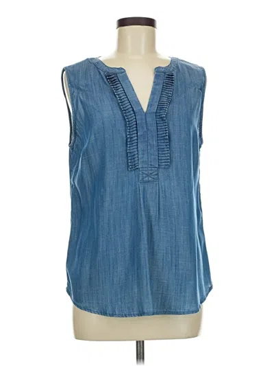 Pre-owned Talbots Sleeveless Blouse In Blue