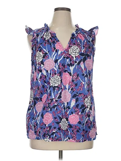 Pre-owned Talbots Sleeveless Blouse In Blue