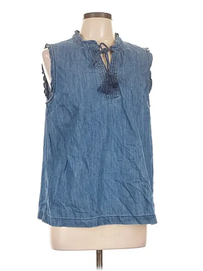 Pre-owned Talbots Sleeveless Blouse In Blue