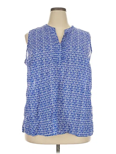 Pre-owned Talbots Sleeveless Blouse In Blue