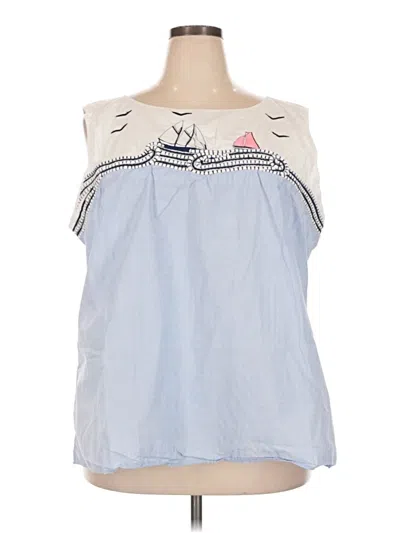 Pre-owned Talbots Sleeveless Blouse In Blue
