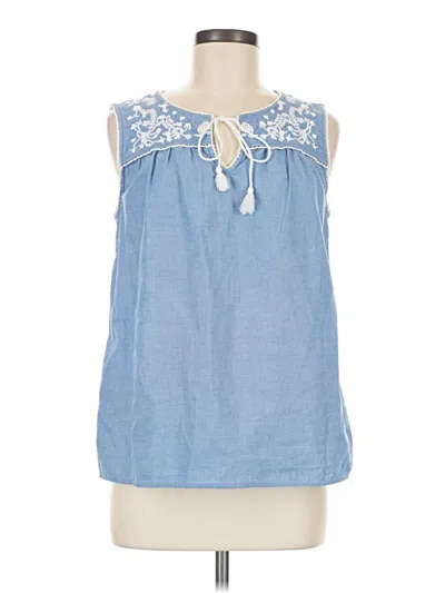 Pre-owned Talbots Sleeveless Blouse In Blue