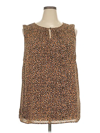 Pre-owned Talbots Sleeveless Blouse In Brown