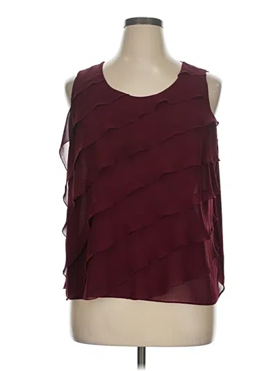 Pre-owned Talbots Sleeveless Blouse In Burgundy