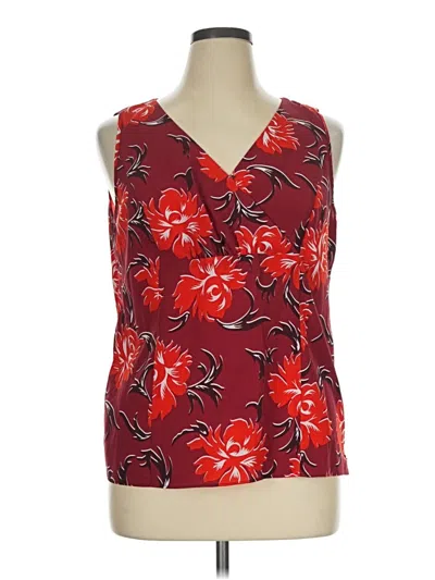 Pre-owned Talbots Sleeveless Blouse In Burgundy