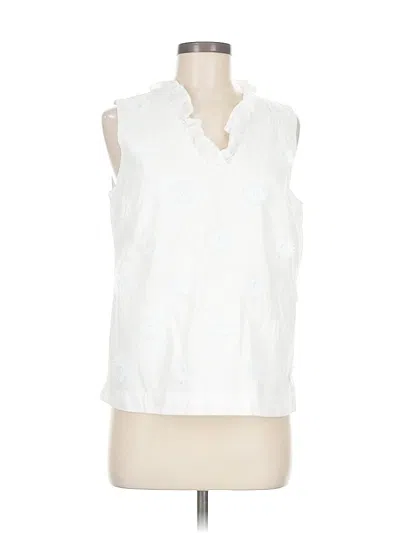 Pre-owned Talbots Sleeveless Blouse In White