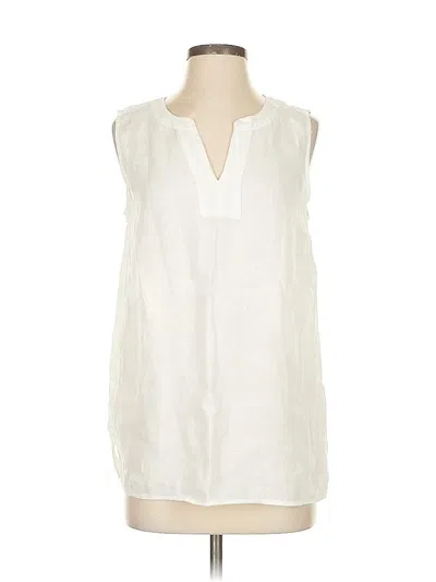 Pre-owned Talbots Sleeveless Blouse In White