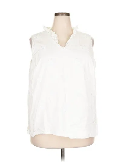 Pre-owned Talbots Sleeveless Blouse In White