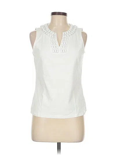Pre-owned Talbots Sleeveless Blouse In White